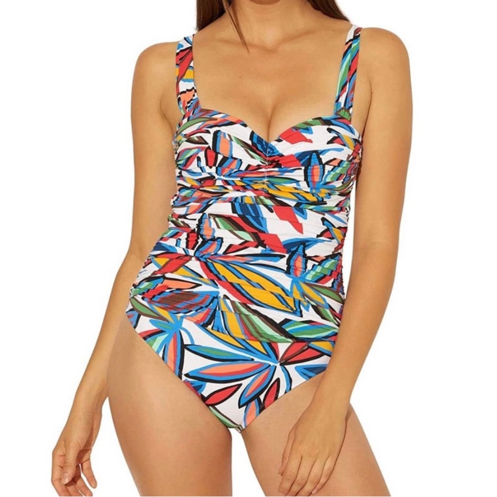 Rod Beattie Bleu Tankini size 12D, Full coverage High waisted bottom size 14